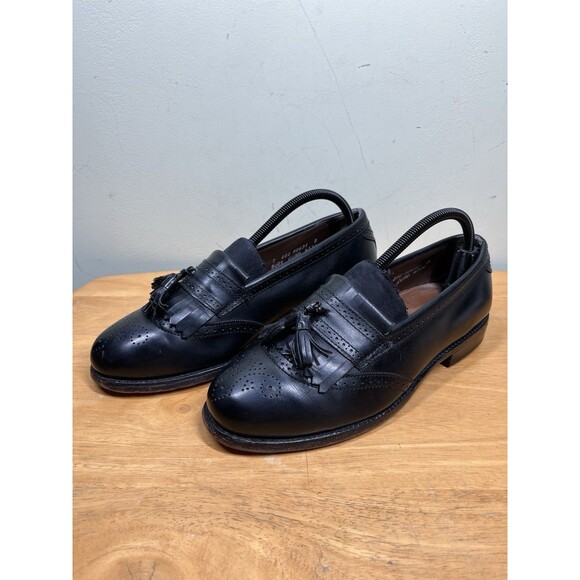 Allen Edmonds Bridgeton Mens Sz 7 EEE Black Dress Shoes Loafers Kilt Tassels main image 6
